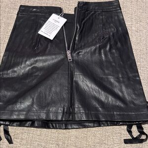 Comme USA Black Leather Mini Skirt NWT (Vegan Leather)